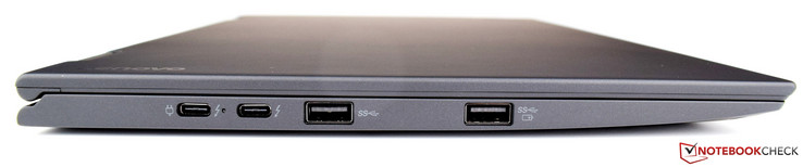 izquierda: 2x USB 3.1 Type-C Gen2 (Thunderbolt), 2x USB 3.0 (1x always on)