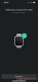 configuración del smartwatch Amazfit GTS 4 Mini