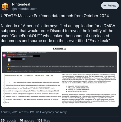 Post de Nintendeal Bluesky sobre la citación de Nintendo Teraleak (Fuente de la imagen: captura de pantalla, cuenta de Nintendeal Bluesky)