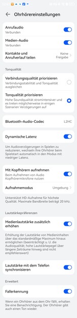 Ajustes de los auriculares: Abra Android con EMUI 14