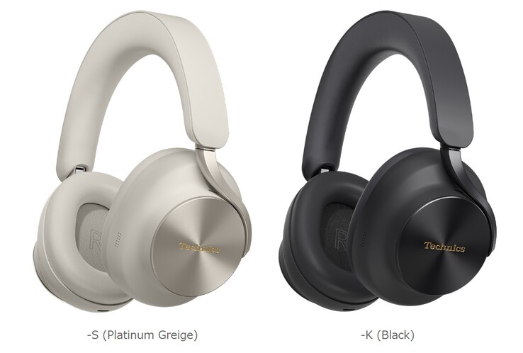 Los auriculares Technics A1000 están disponibles en Greige platino (EAH-A1000-S) (izquierda) o negro (EAH-A1000-K).
