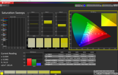 Saturación CalMAN (perfil: sRGB)
