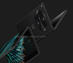 El OnePlus Fold tendrá el deslizador de alertas característico de la compañía. (Fuente de la imagen: @OnLeaks y SmartPrix)