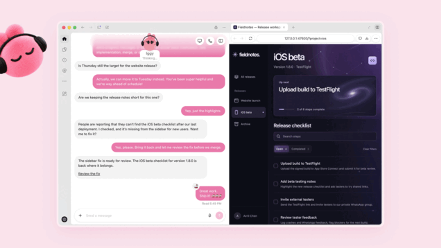 Un Dot realiza el seguimiento de una versión de software, corrige un problema y envía el resultado para su revisión antes de que se integre.