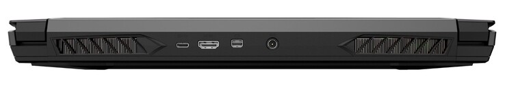 Atrás: USB-C 3.1 Gen2 incl. DisplayPort, HDMI 2.0, Mini-DisplayPort 1.4, fuente de alimentación