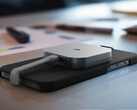 La EX300U cuesta a partir de 99,99 dólares. En la imagen: la unidad SSD portátil acoplada en la parte posterior de un iPhone. (Fuente de la imagen: Corsair)