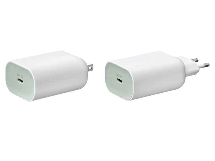 Las versiones para EE.UU. (izquierda) y la UE (derecha) del cargador IKEA Sjöss 65W de 1 puerto USB. (Fuente de la imagen: IKEA)