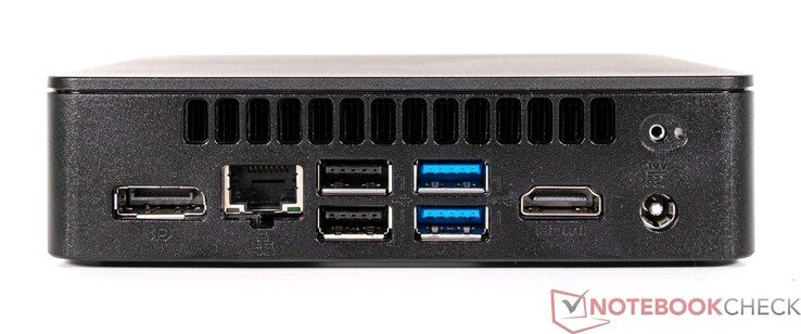 Parte trasera: DisplayPort, GBit LAN, 2x USB 2.0, 2x USB 3.2, HDMI, fuente de alimentación