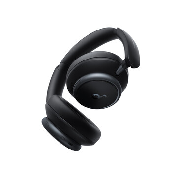 Los auriculares Space Q45 tienen un diseño plegable acabado en negro...