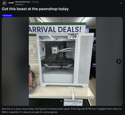 u/uneektnt consiguió un trato impresionante en una casa de empeños. (Fuente de la imagen: uneektnt vía Reddit)