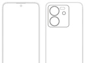 Un supuesto boceto del Redmi K60 Ultra. (Fuente de la imagen: Digital Chat Station)