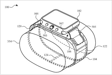 Apple Reloj con cámara. (Fuente de la imagen: USPTO)