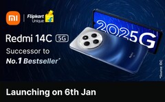 El Redmi 14C 5G debutará en la India el 6 de enero de 2025 (Fuente de la imagen: Flipkart vía Xiaomi)