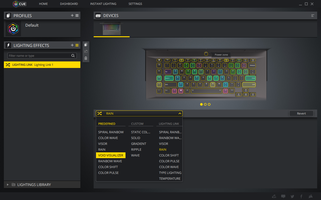 El mismo software Corsair iCue RGB backlight que en la Legion Y730-17ICH de 17 pulgadas. El software tiene una ligera curva de aprendizaje