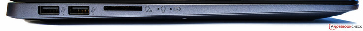 Izquierda: 2 x USB 3.0, lector de tarjetas SD