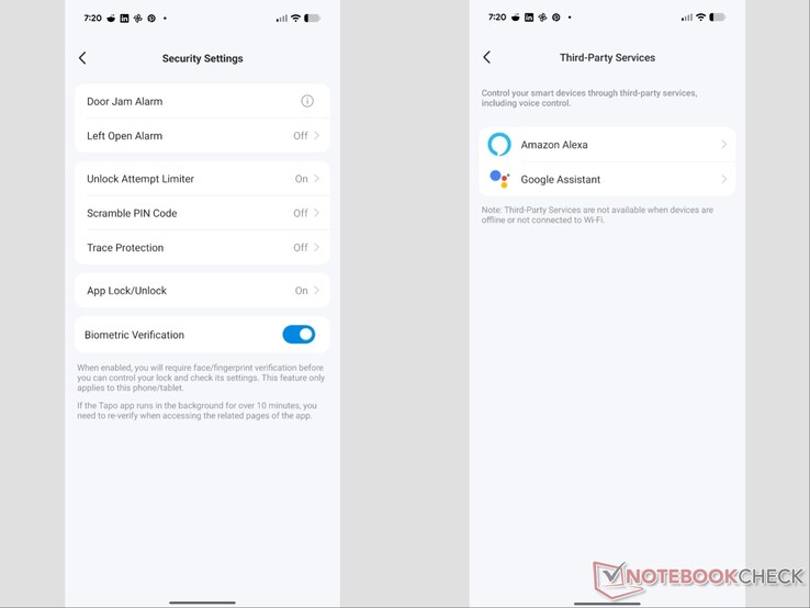 Configuración de seguridad y funciones de terceros.