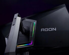 El AOC Agon 6 Pro AG326UZD tiene un soporte ajustable e iluminación RGB montada en la parte trasera. (Fuente de la imagen: AOC)