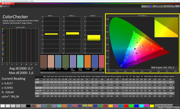 Precisión del color (True Tone desactivado, espacio de color de destino sRGB)