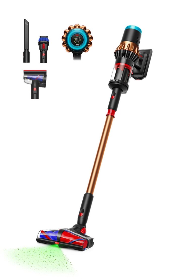 La aspiradora sin cable Dyson V16 Piston Animal y sus accesorios. (Fuente de la imagen: Dyson)