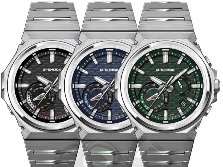 De izquierda a derecha: los relojes Casio G-Shock GSTB1000D-1A, GSTB1000D-2A y GSTB1000D-3A. (Fuente de la imagen: Casio)