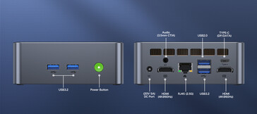 Puertos de conectividad GMK NucBox M2