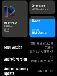 Detalles de MIUI 12.5.6 en el Xiaomi Mi 10T Pro, rendimiento, duración de la batería, uso de la memoria (Fuente: propia)