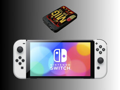 Nintendo Switch OLED fotografiada debajo de MIG Switch (Fuente de la imagen: Amazon con ediciones)