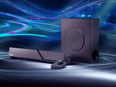 La barra de sonido para juegos ROG Gjallar incluye un subwoofer inalámbrico y un centro de control.