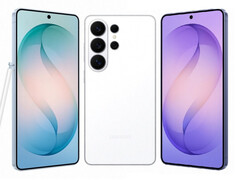 La Galaxy S26 Ultra en tres de sus esperados colores de lanzamiento.