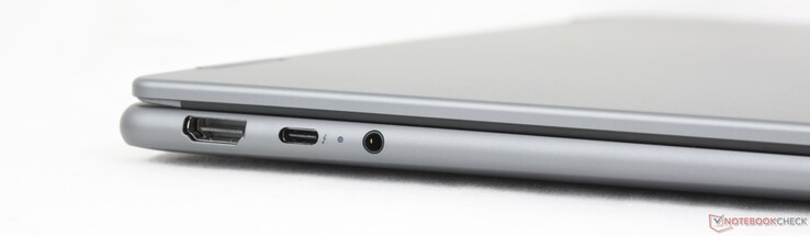 Izquierda: HDMI 1.4b, USB-C 4.0 con Thunderbolt 4, DisplayPort 2.1 + Power Delivery 3.0, auriculares de 3,5 mm