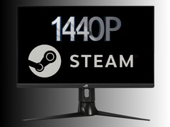 en la imagen, un monitor de 1440p como el que utilizan los jugadores de Steam (Fuente de la imagen: Asus, Steam con modificaciones)