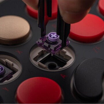 El kit de actualización 8BitDo para mando Arcade viene con 16 interruptores lineales Kailh Purple Glede