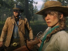 Una imagen de Red Dead Redemption 2 que muestra a Arthur Morgan y Sadie Adler. (Fuente de la imagen: Rockstar Games)