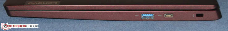 Derecha: USB 3.2 Gen 1 (Tipo A), USB 3.2 Gen 1 (Tipo C; DisplayPort, suministro de energía), conector para bloqueo de cable