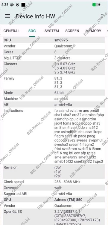 Página de información del dispositivo Snapdragon 8 Elite Extreme Gen 6 QRD