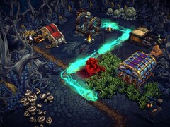 Una imagen que muestra varios edificios en Against the Storm, actualmente con un 70% de descuento.