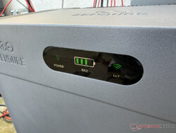 Una pequeña pantalla en el SolarFlow 2400 Pro proporciona información sobre el estado de carga