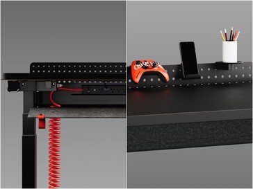 Regleta integrada (izquierda) y accesorios para la cubierta (derecha).