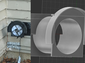 En la imagen: una imagen IRL del excluidor unidireccional (izquierda), y un render de diseño del mismo (derecha). (Fuente de la imagen: u/Chronus88 vía r/3Dprinting)