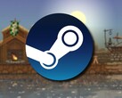 Una imagen en la que se muestra el logotipo de Steam y el juego Kingdom: New Lands, que actualmente tiene un descuento del 90 %.