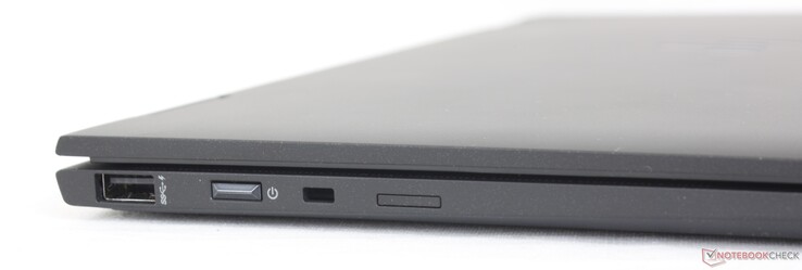Izquierda: USB-A 5 Gbps, botón de encendido, bloqueo del cable, ranura Nano-SIM
