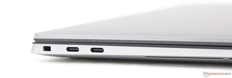 Izquierda: Noble Lock, 2 puertos USB 3.2 Gen 2 Tipo-C con Thunderbolt 4, Power Delivery y DisplayPort
