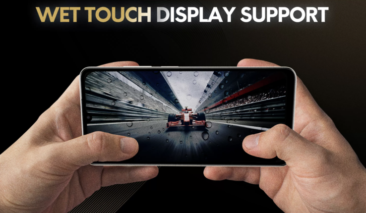La pantalla del Poco C71 debería funcionar lo suficientemente bien incluso si uno tiene los dedos mojados (Fuente de la imagen: Flipkart)
