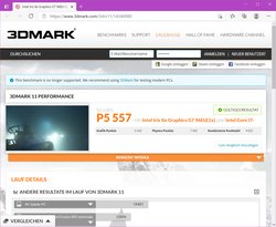 3DMark 11 después de la prueba de esfuerzo