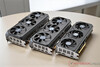 Gigabyte Radeon RX 9070 XT Gaming OC 16G (izquierda), Gigabyte Radeon RX 9070 Gaming OC 16G (centro), Gigabyte Radeon RX 9060 XT Gaming OC 16G (derecha)