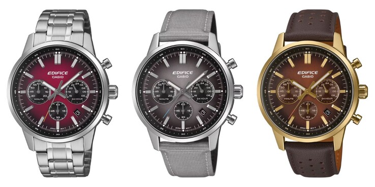 De izquierda a derecha: los relojes Casio Edifice EFR-575D-4A, EFR-575C-8A y EFR-575CL-5A