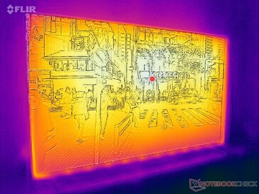 Las temperaturas de la superficie se mantienen bajas. El calor residual se expulsa por la parte trasera y superior, como se muestra en el mapa de temperaturas