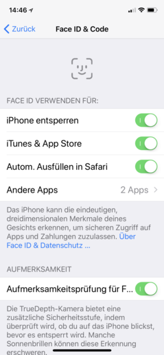 ajustes Face ID