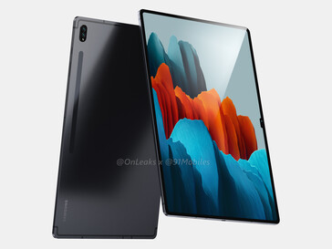 Samsung Galaxy Tab S8 Ultra. (Fuente de la imagen: 91Mobiles y @OnLeaks)