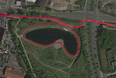 Prueba de GPS: Samsung Galaxy Tab A 8.0 - Ciclismo alrededor de un lago